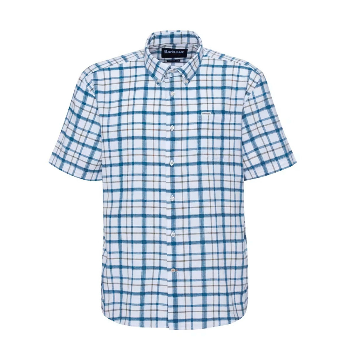 Barbour Glover Short Sleeve Linen Blend Regular Fit Shirt Navy