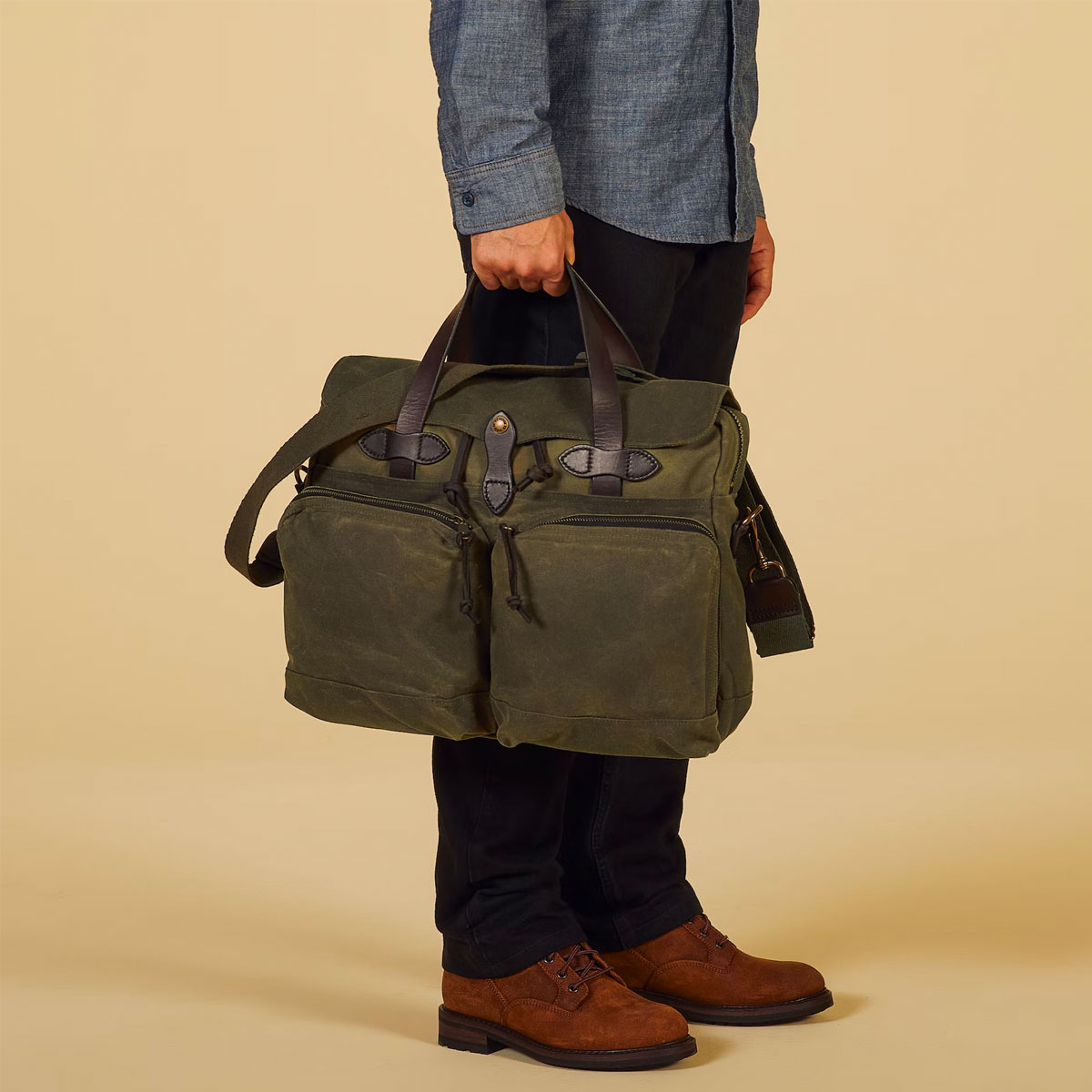 Filson 24 Hour Briefcase Otter Green, aktetas met stijl en karakter