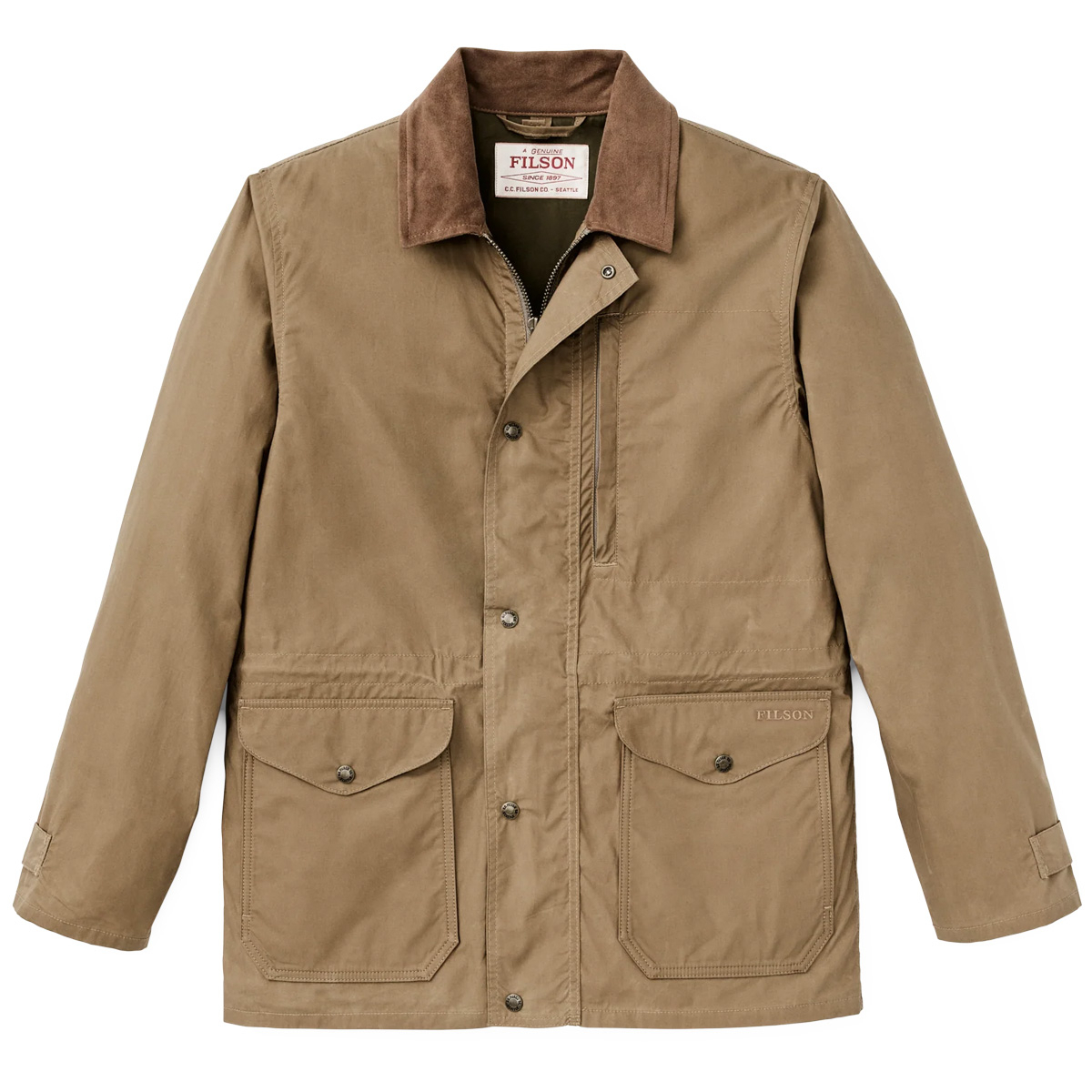 Filson Dry Wax Mile Marker Coat Dark Beige