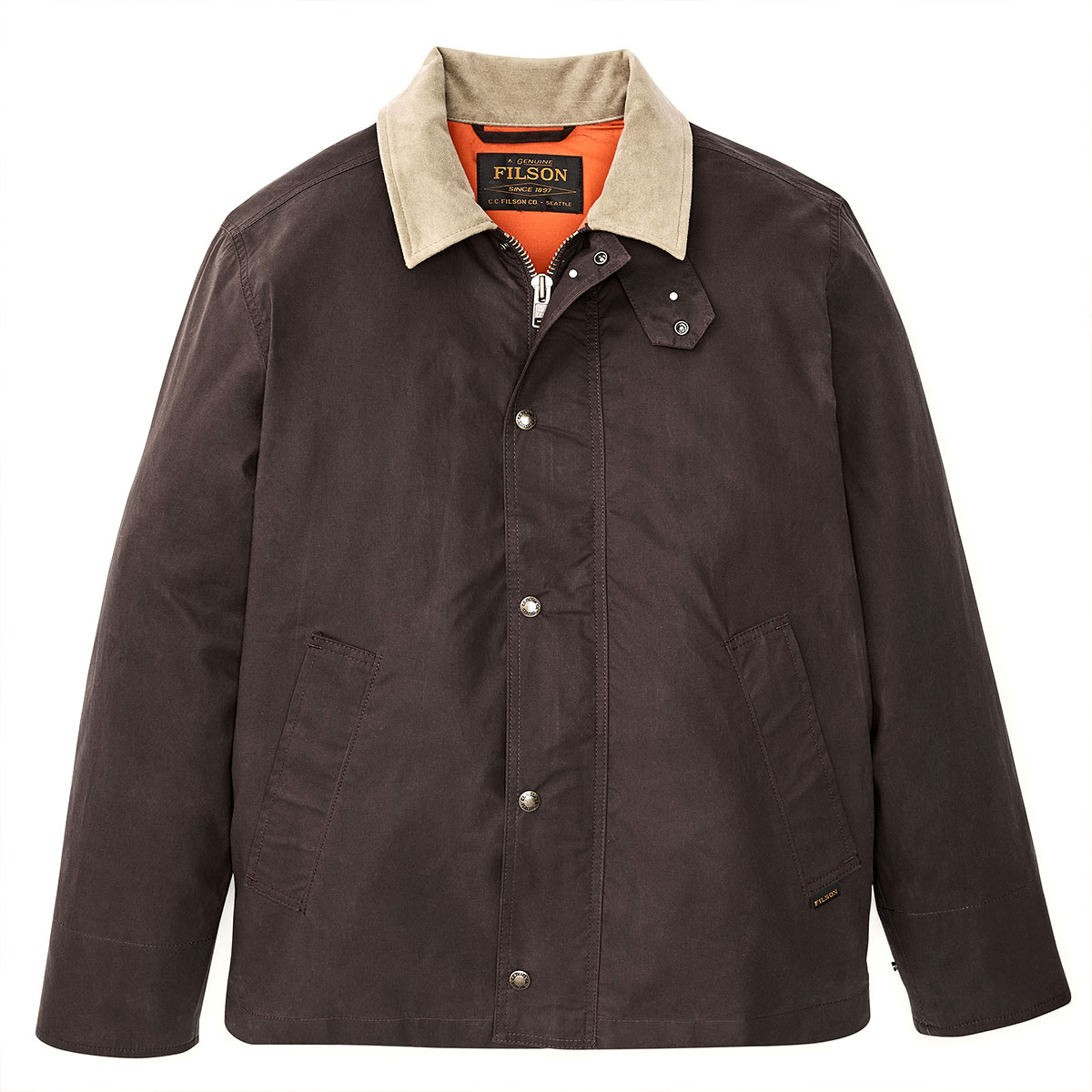 Filson Dry Wax Short Field Jacket Dark Brown