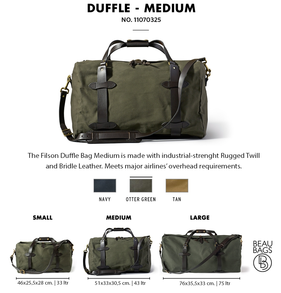 Filson Duffle Medium Otter Green de perfecte reistas
