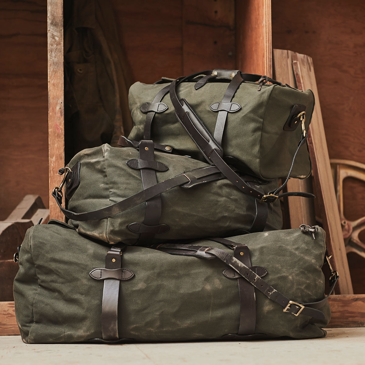 Filson Duffle Large Otter Green, onverwoestbare duffle gemaakt