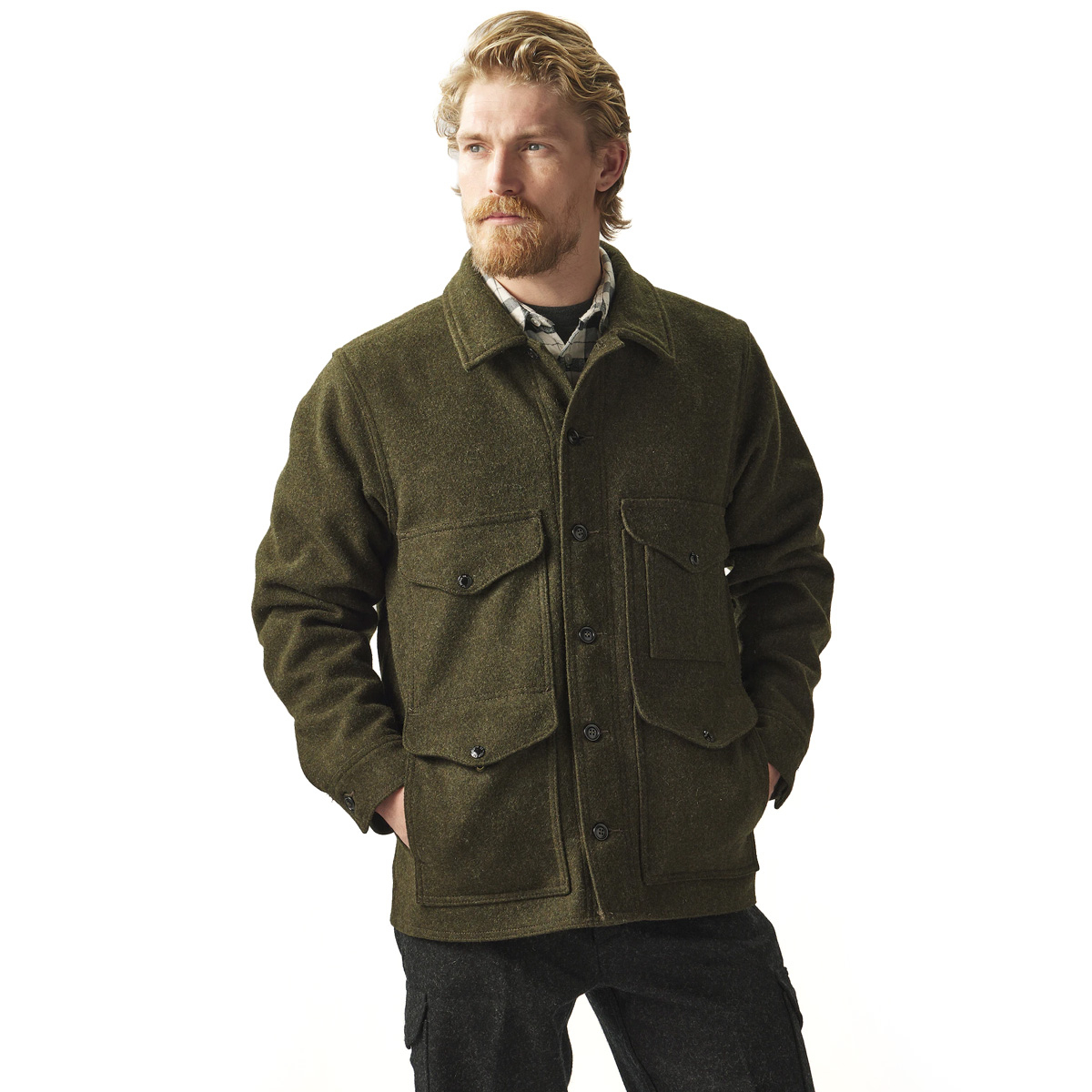 Filson Mackinaw Wool Cruiser Jacket Forest Green, iconic Cruiser