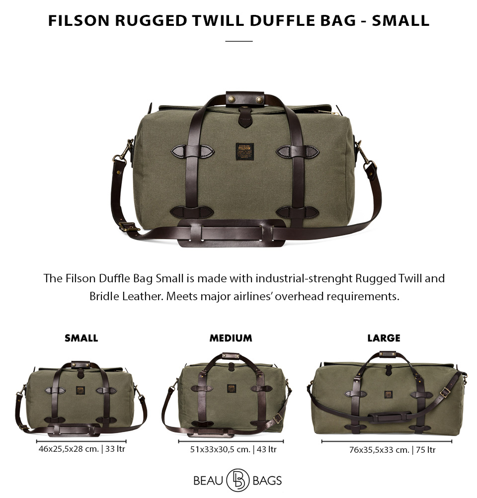Filson Duffle Small Bag Otter Green, robuuste duffle met stijl en