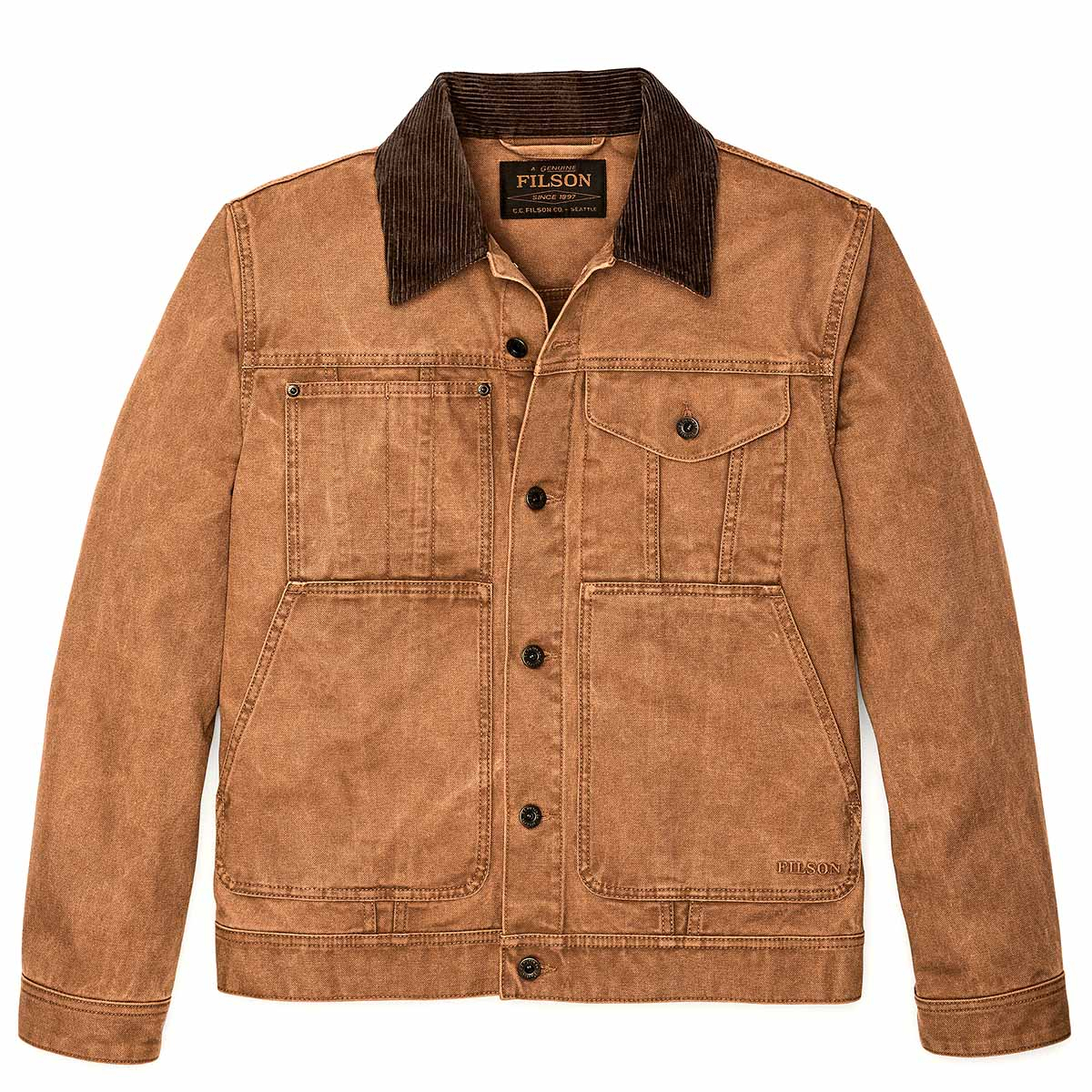 Filson Rustic Canvas Short Cruiser Jacket Whiskey