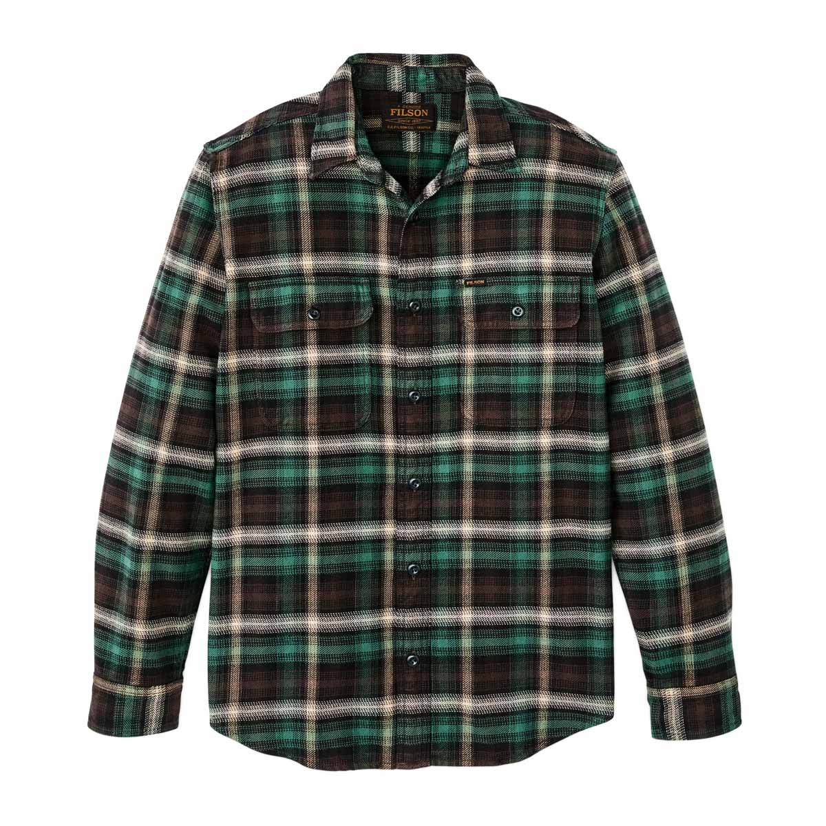 Filson Vintage Flannel Work Shirt Brown/Cream/Multi Plaid