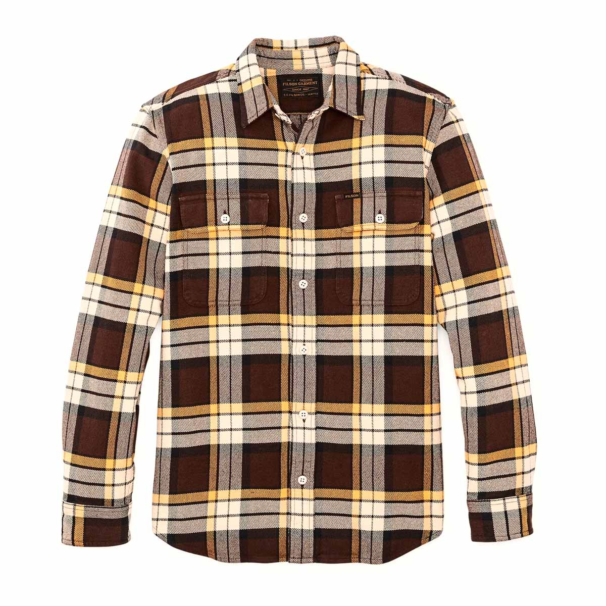 Filson Vintage Flannel Work Shirt Brown/Yellow/Multi Plaid