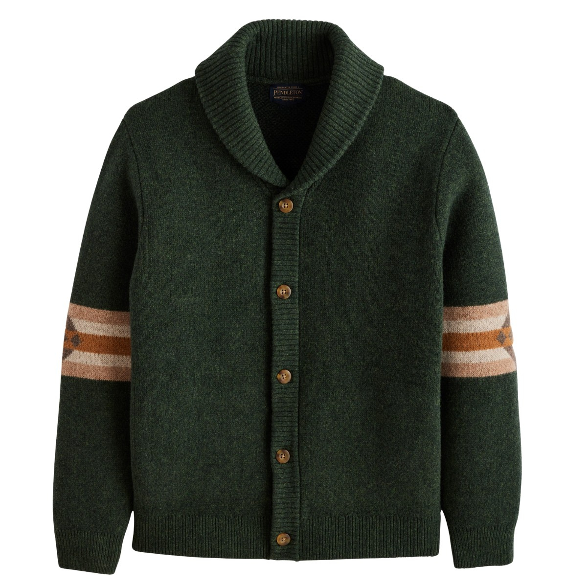 Pendleton Nehalem Lambswool Cardigan Forest Green
