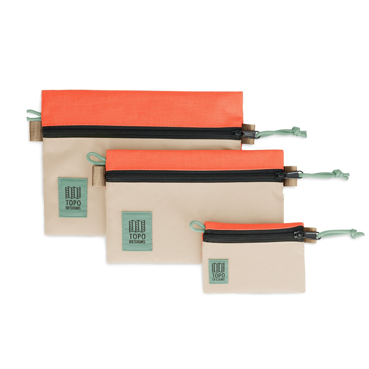 Topo Designs Accessory Bags 3 Pack Almond/Emberglow