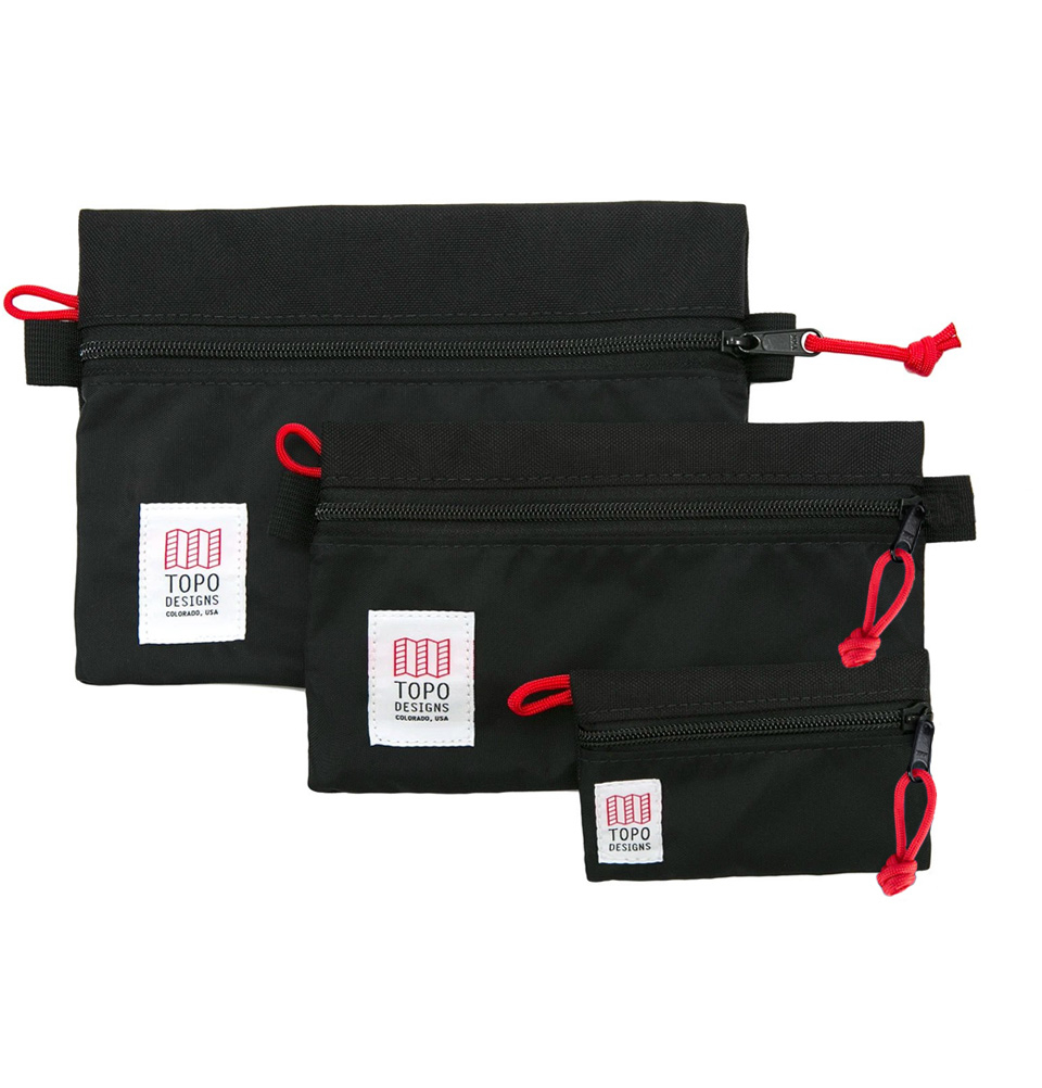 Topo Designs Accessory Bags 3 Pack Black