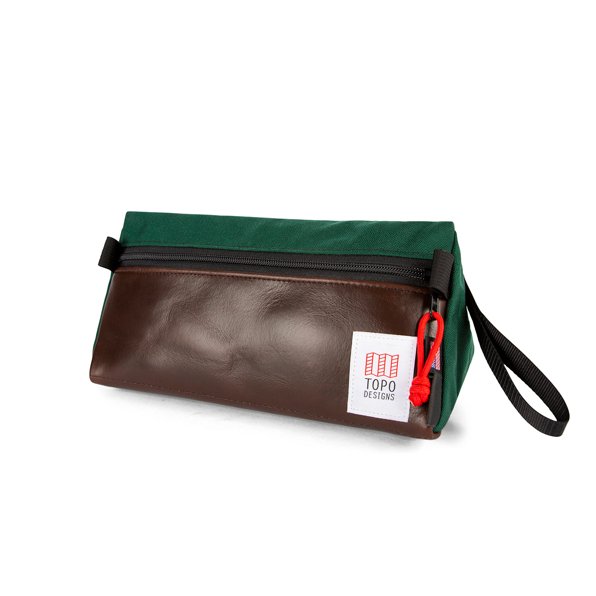 Topo Designs Dopp Kit Heritage Forest/Brown Leather