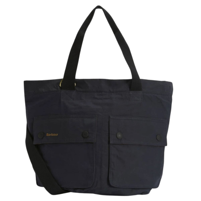 Barbour Wax Leather Briefcase Navy