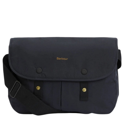 Barbour Wax Leather Briefcase Navy