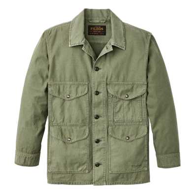 Filson Reverse Sateen Jac Shirt Fatigue Green front
