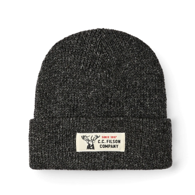 Filson Lined Ragg Wool Beanie Charcoal Heather front