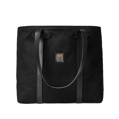 Filson Rugged Twill Large Open Tote Bag Black front