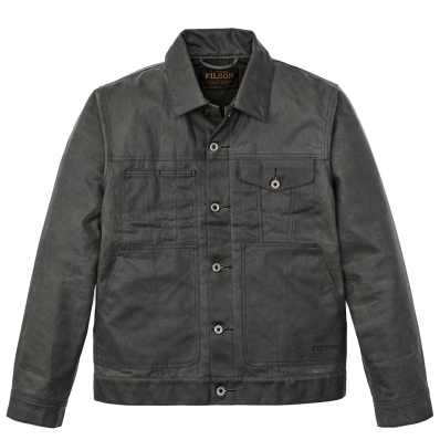 Filson Tin Cloth Short Lined Cruiser Jacket Black front