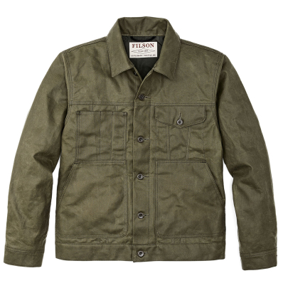 Filson Tin Cloth Short Lined Cruiser Jacket Black front