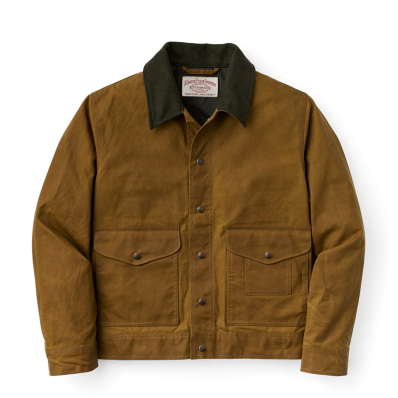 Filson Tin Cloth Short Lined Cruiser Jacket Dark Tan