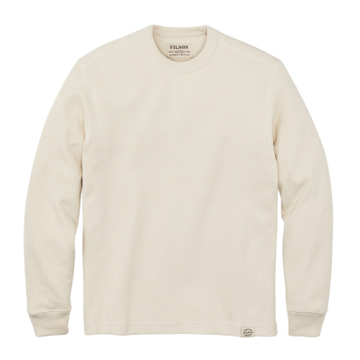 Filson Waffle Knit Thermal Crew Mossy Rock front