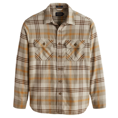 Pendleton Burnside Flannel Shirt Olive/Blue/Rust Plaid