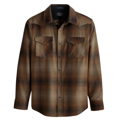 Pendleton Burnside Flannel Shirt Olive/Blue/Rust Plaid
