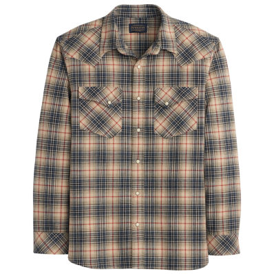 Pendleton Burnside Flannel Shirt Olive/Blue/Rust Plaid