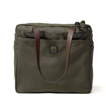Filson Rugged Twill Tote Bag With Zipper Otter Green