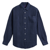 Portuguese Flannel Linen Shirt Navy