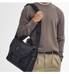 Barbour Wax Leather Briefcase Navy