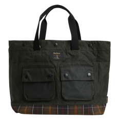 Barbour Wax Leather Briefcase Navy