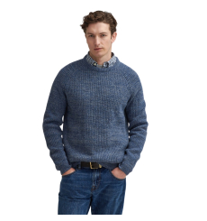 Barbour Holden Half Zip Lambswool Sweater Navy