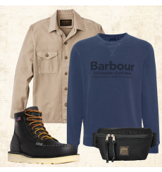 Barbour Holden Half Zip Lambswool Sweater Navy