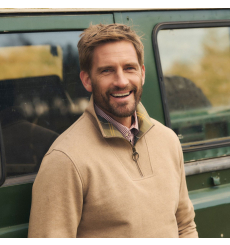 Barbour Holden Half Zip Lambswool Sweater Navy