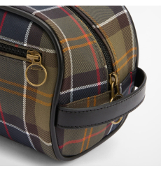Barbour Leather Wash Bag Dark Brown