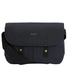 Barbour Wax Leather Briefcase Navy