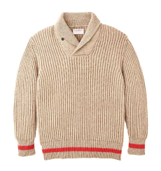 Filson Bristol Shawl Neck Sweater Grey Heather/Dark Charcoal front