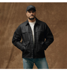 Filson Tin Cloth Short Lined Cruiser Jacket Dark Tan