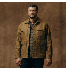 Filson Tin Cloth Short Lined Cruiser Jacket Dark Tan