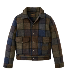Filson Mackinaw Wool Work Jacket Pine Black Plaid front