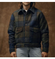 Filson Mackinaw Wool Work Jacket Pine Black Plaid front