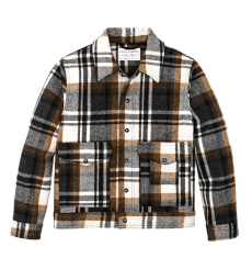 Filson Mackinaw Wool Work Jacket Pine Black Plaid front