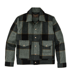 Filson Mackinaw Wool Work Jacket Pine Black Plaid front