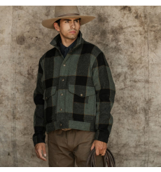 Filson Mackinaw Wool Work Jacket Pine Black Plaid front
