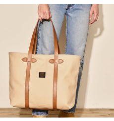 Filson Rugged Twill Large Open Tote Bag Feather Grey front