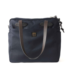 Filson Rugged Twill Tote Bag With Zipper Navy front
