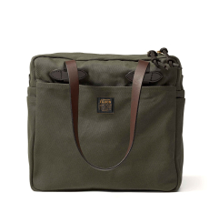 Filson Rugged Twill Tote Bag with Zipper Otter Green front