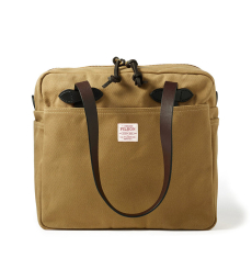 Filson Rugged Twill Tote Bag With Zipper Tan voorkant