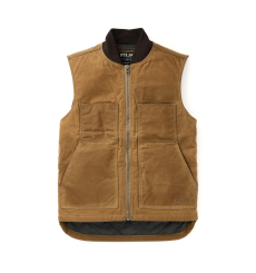 Filson Tin Cloth Insulated Work Vest Dark Tan front