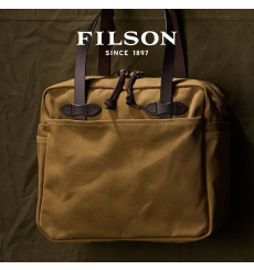 Filson Rugged Twill Tote Bag With Zipper 11070261 Tan